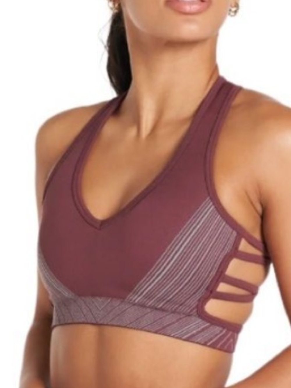 Pursue Fitness Impulse Seamless Sports Bra S Claret Cut Out Back Removable Pads